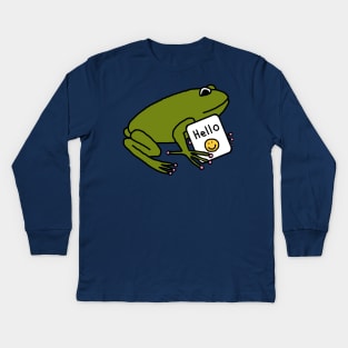 Tree Frog Says Hello Kids Long Sleeve T-Shirt